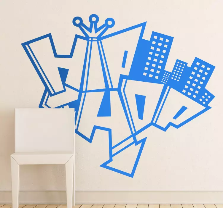 Hip Hop Graffiti Wall Sticker - TenStickers