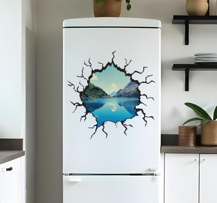 Hole design fridge sticker - TenStickers