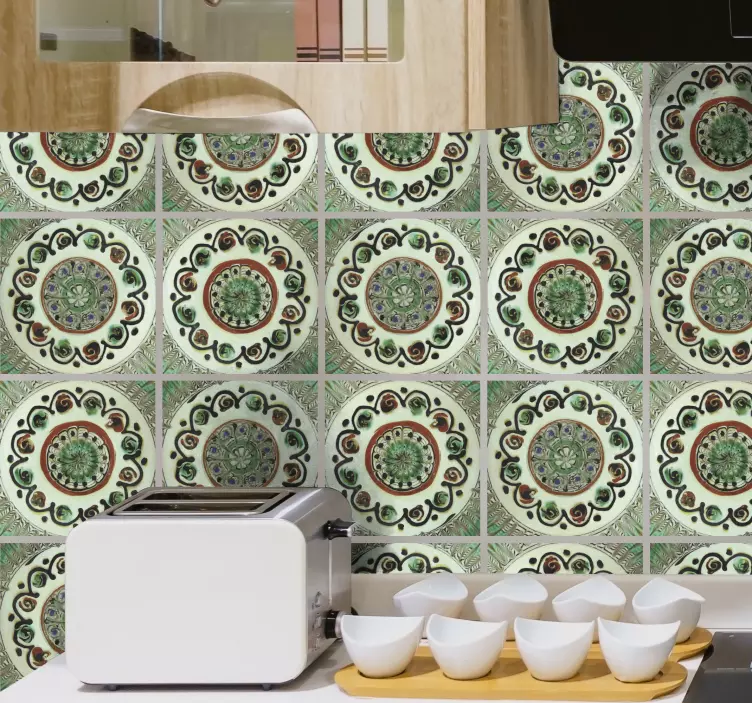 Horezu tiles vinyl sticker - TenStickers