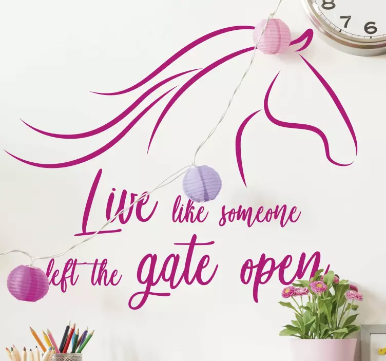 Horse Gate motivational wall decal - TenStickers
