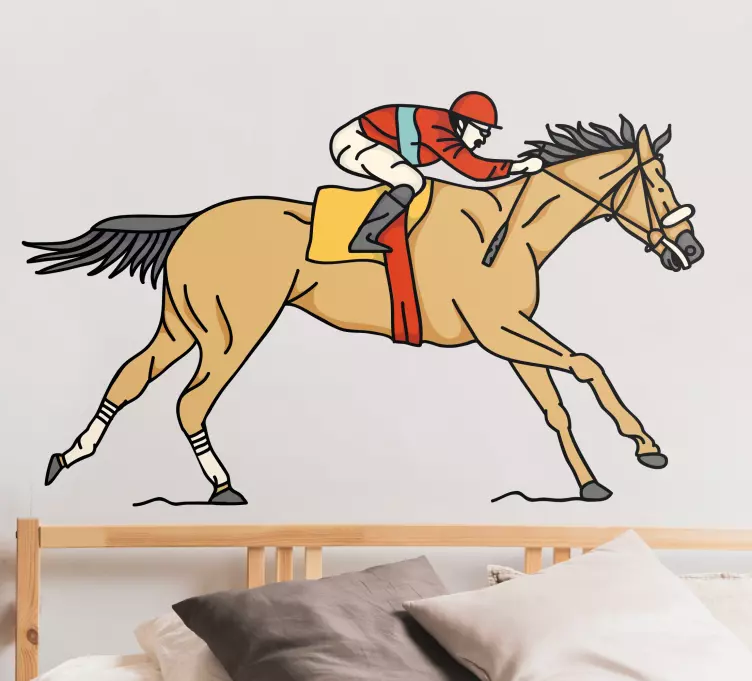 horse with a horse-rider wall decal - TenStickers