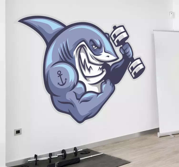 Huge shark fish wall sticker - TenStickers
