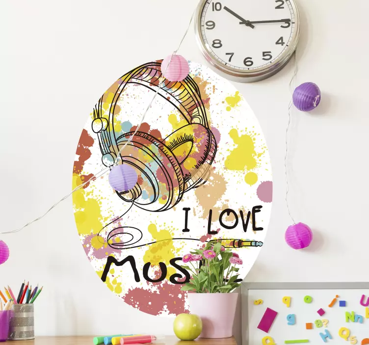 I love music musical wall sticker - TenStickers