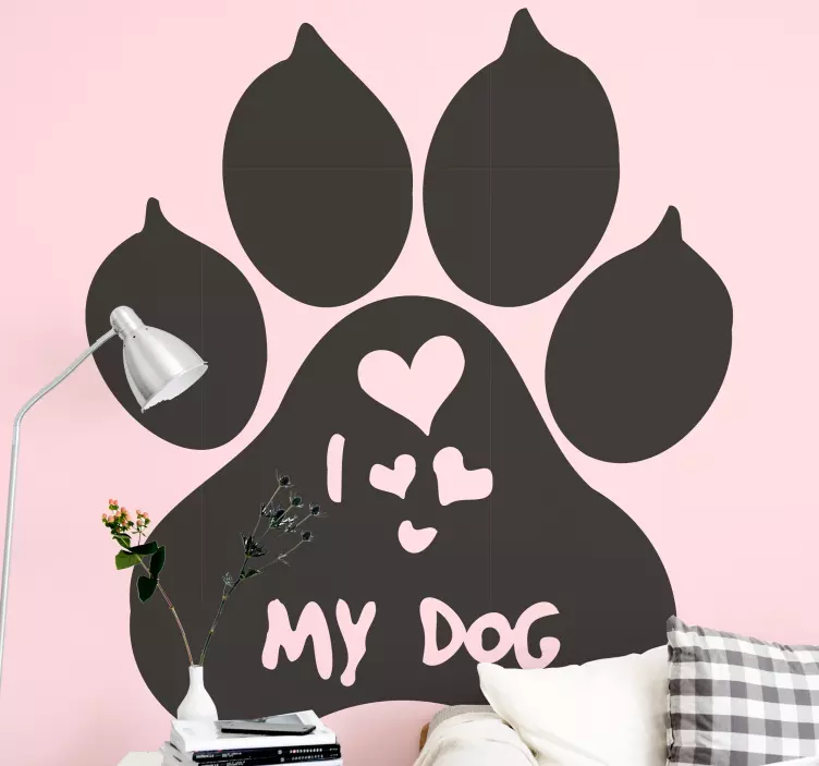 I love my dog paw print pet sticker - TenStickers