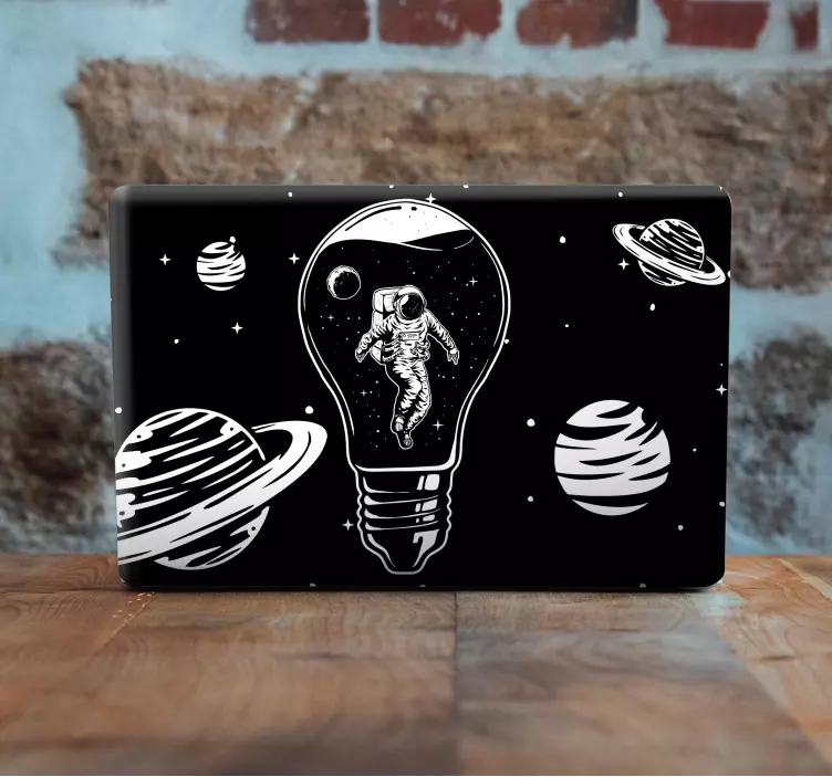 Astronaut in a light bulb laptop skin decal - TenStickers
