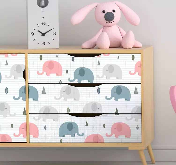 Infant elephants furniture sticker - TenStickers