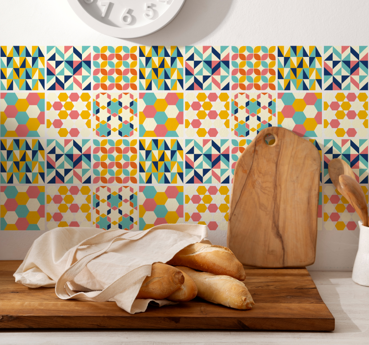 Intricate colorful tile  sticker - TenStickers