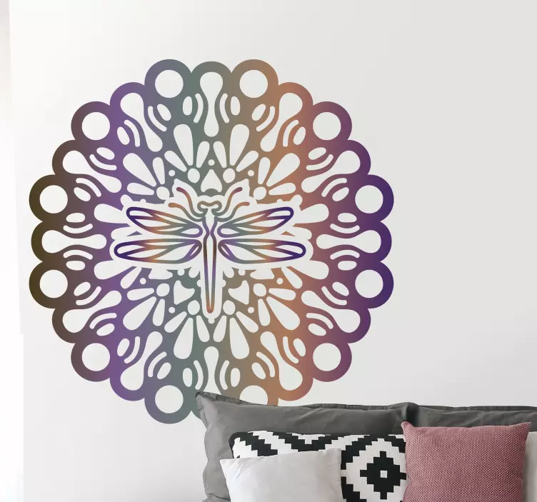 Intricate Dragonfly Motif decoration wall sticker - TenStickers