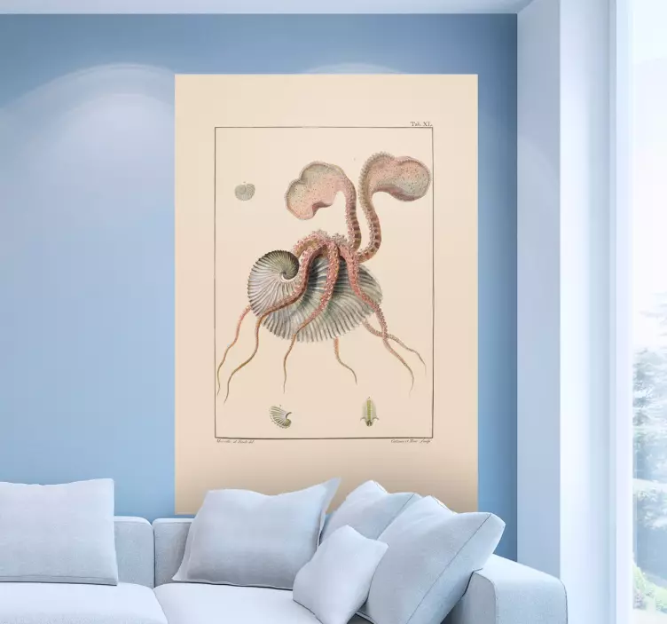 Intricate Marine Creature fish wall sticker - TenStickers