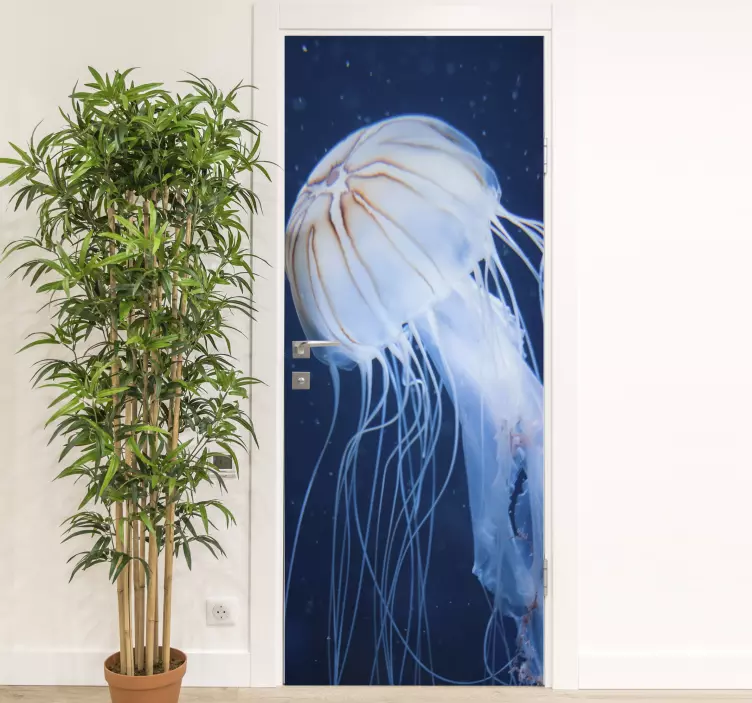 Jellyfish door vinyl sticker - TenStickers