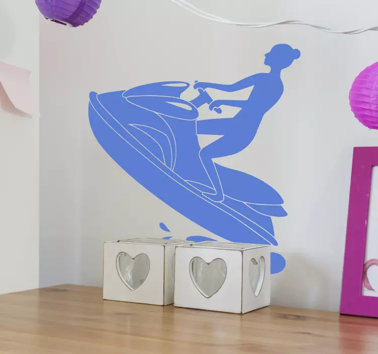 Jetski silhouette extreme sports sticker - TenStickers