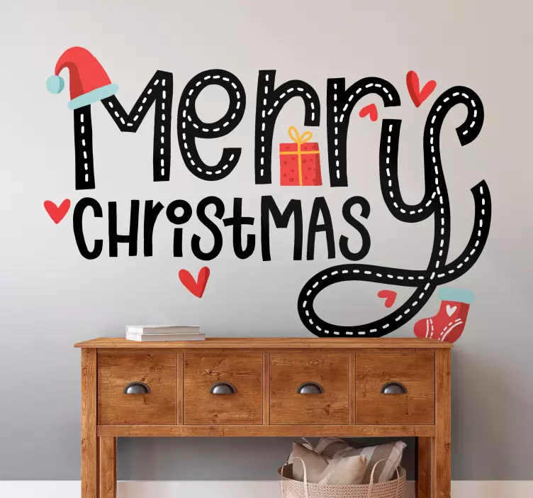 Christmas sticker merry holiday wishes - TenStickers