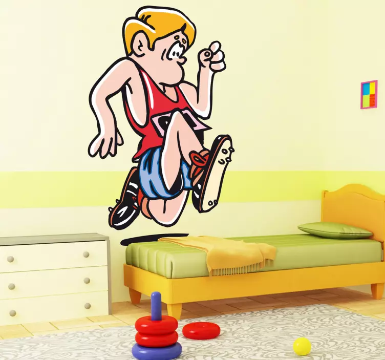 Jumping Cartoon Character wall stickers for kid - TenStickers