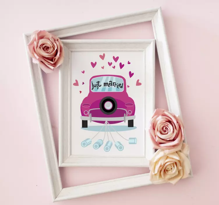 Just married ornamental wedding sticker - TenStickers