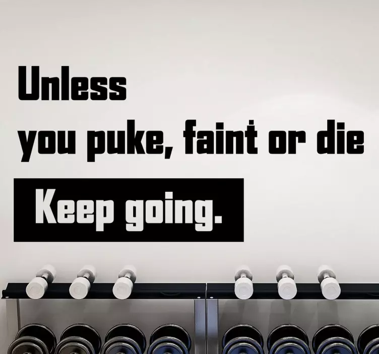 Keep Going Fitness quote wall stickers - TenStickers