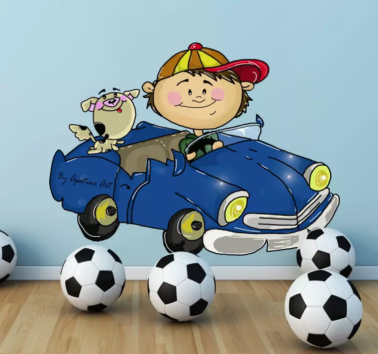 Kids Boy Driver Wall Decal - TenStickers