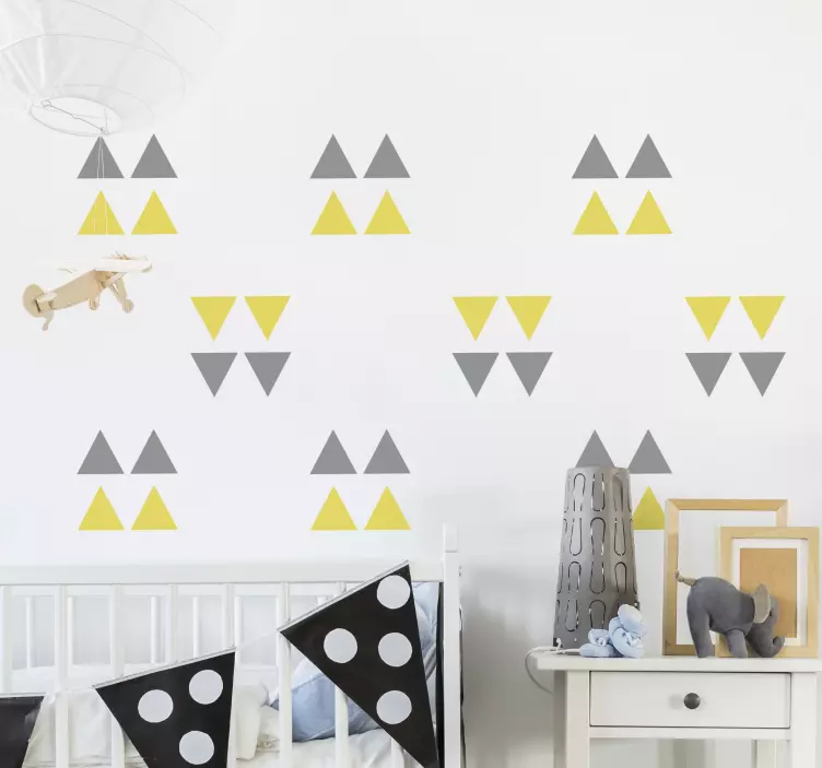 Kids pantone triangules wall sticker - TenStickers