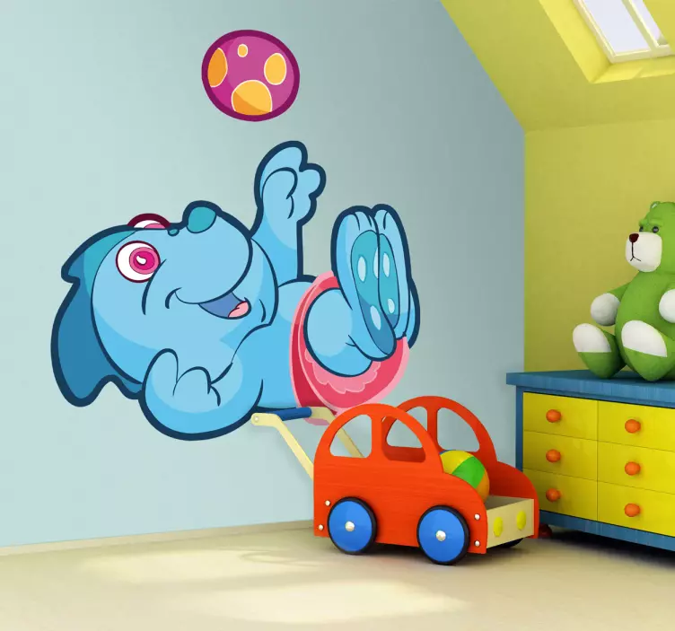 Kids Stickers Baby Blue Dinosaur - TenStickers