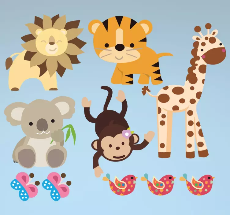 Kids Wild Animal Sticker Pack - TenStickers