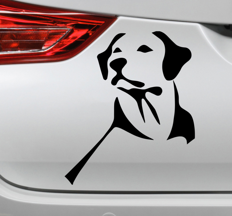 Labrador retriever dog silhouette car sticker - TenStickers