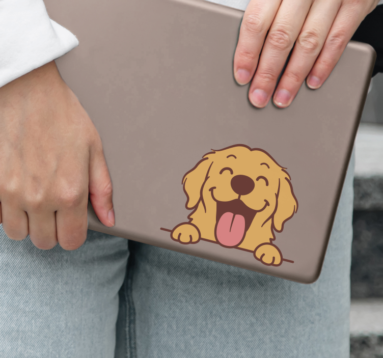 Labrador with tongue out laptop sticker - TenStickers