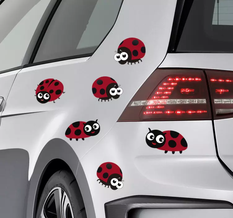 Cute ladybugs car sticker - TenStickers