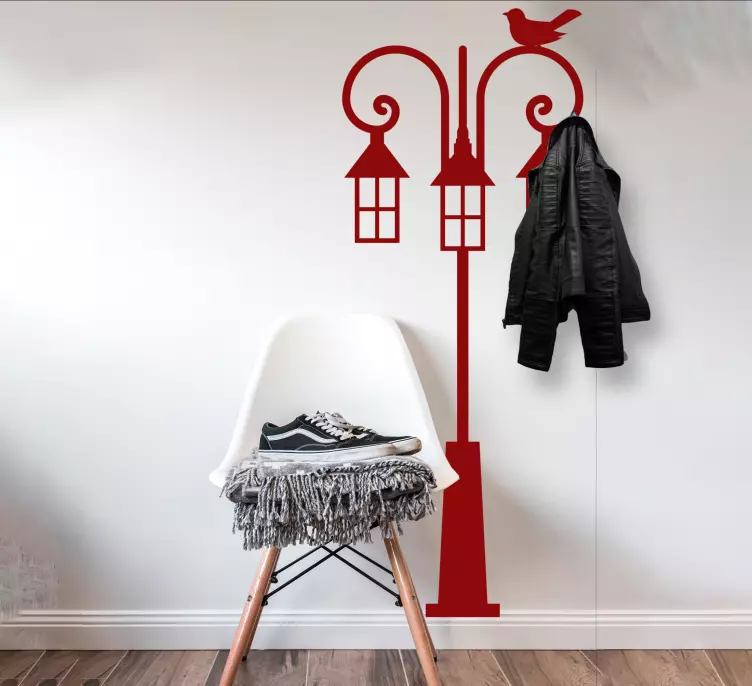 Lanterns and bird coat hanger stickers - TenStickers