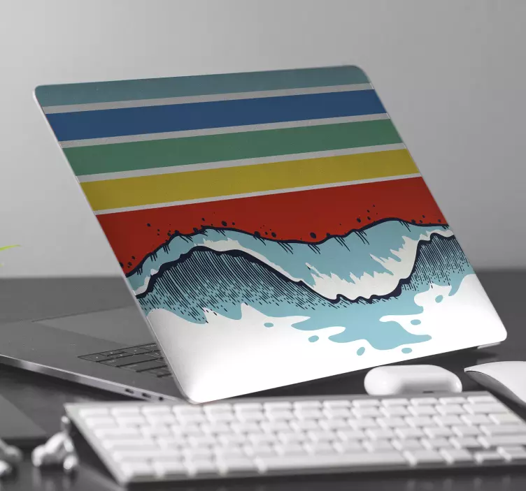 Laptop skin vibrant wave design - TenStickers
