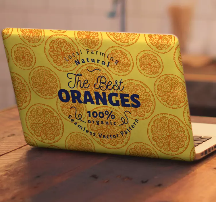 Laptop skin with zesty citrus design - TenStickers