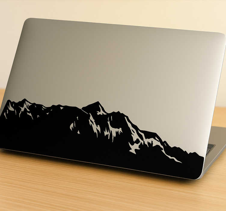 Laptop sticker mountain peak design - TenStickers