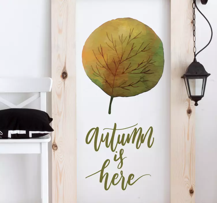 Leaf autumn is here flower wall sticker - TenStickers