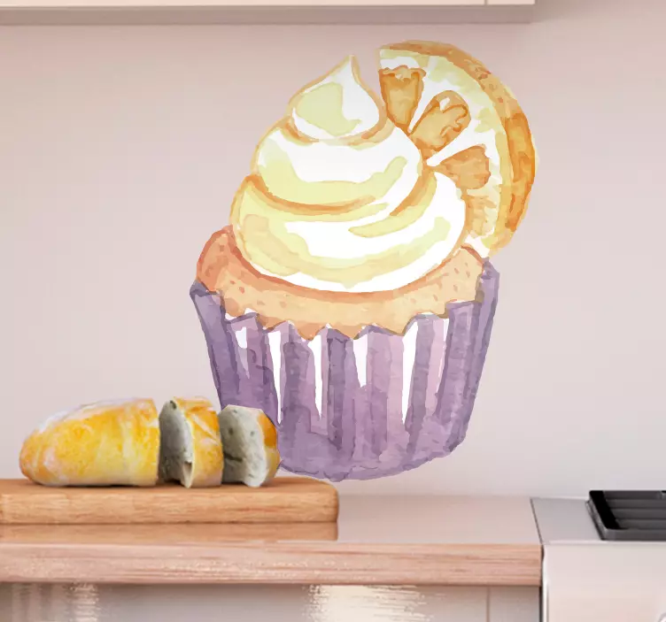 Lemon Cupcake Delight cuisine wall sticker - TenStickers