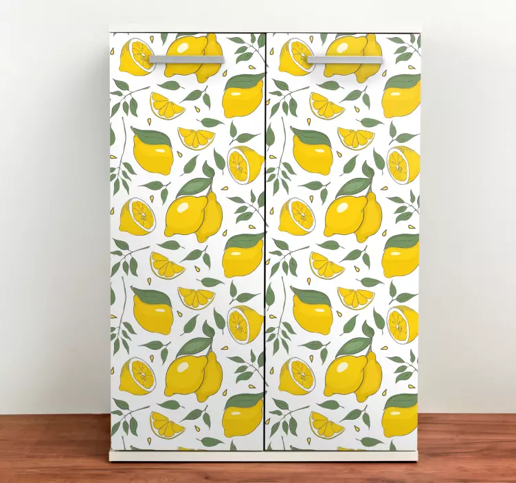 Lemons and flowers tropical furniture sticker - TenStickers
