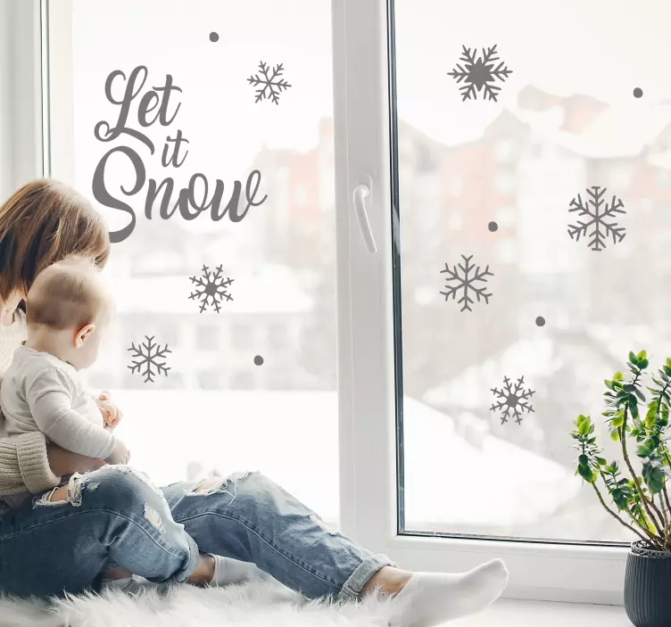 Let it snow window sticker - TenStickers