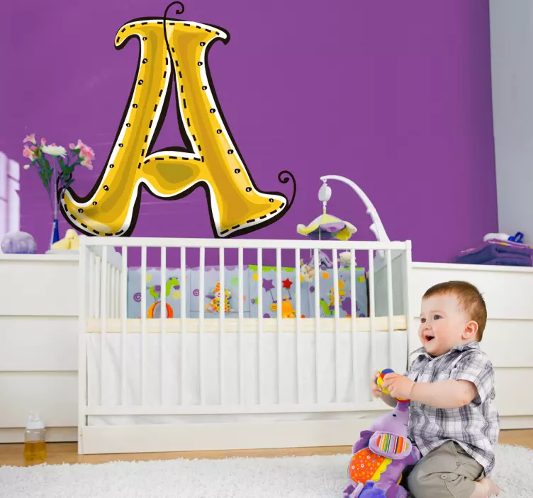 Letter A from the Alphabet Kids Sticker - TenStickers