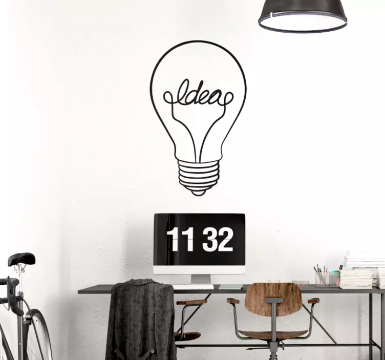 Light bulb text wall sticker - TenStickers