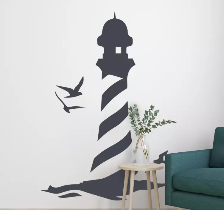 Lighthouse on the Sea  nautical wall sticker - TenStickers