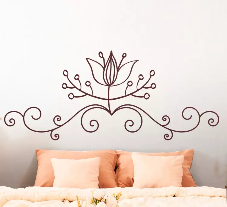 Line of cute polish flowers wall sticker - TenStickers