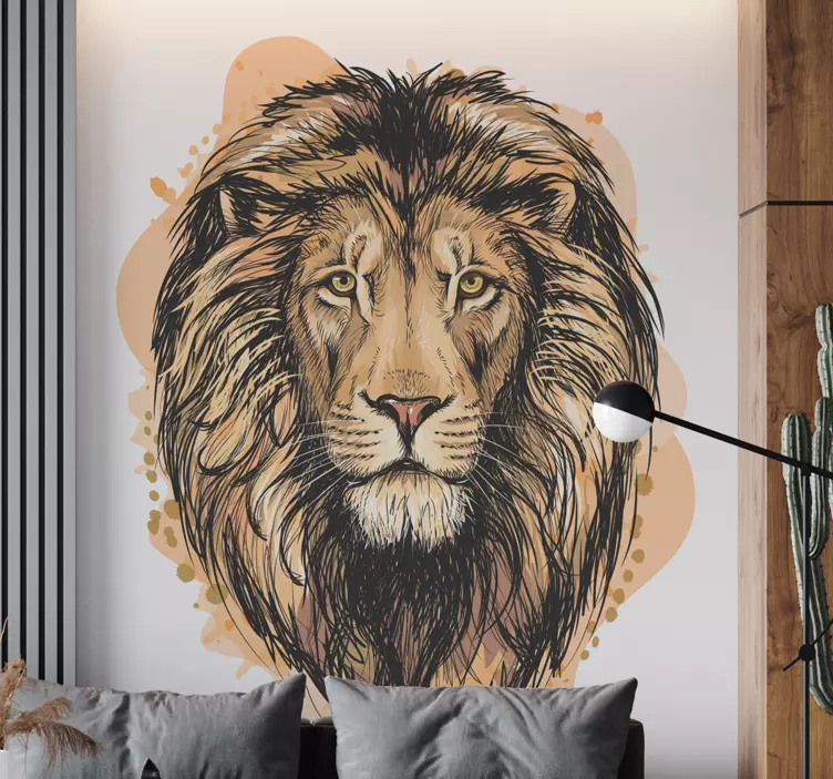 Lion splash wild animal decal - TenStickers