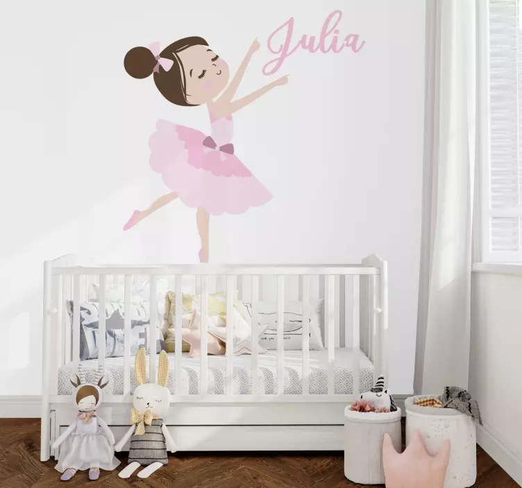 Little ballerina illustration sticker - TenStickers