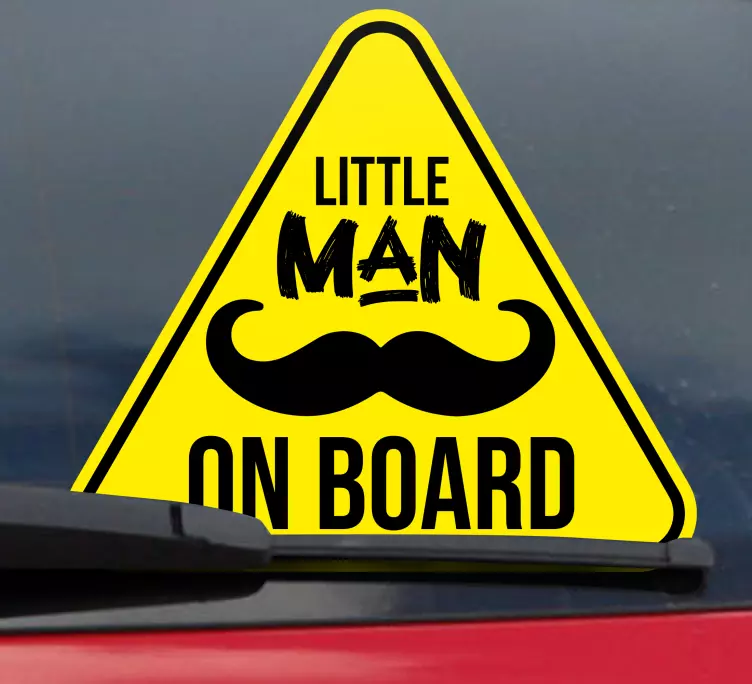 Little Man on board illustration sticker - TenStickers