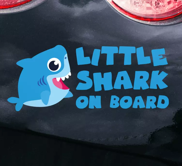 Little shark on board baby on board sticker - TenStickers