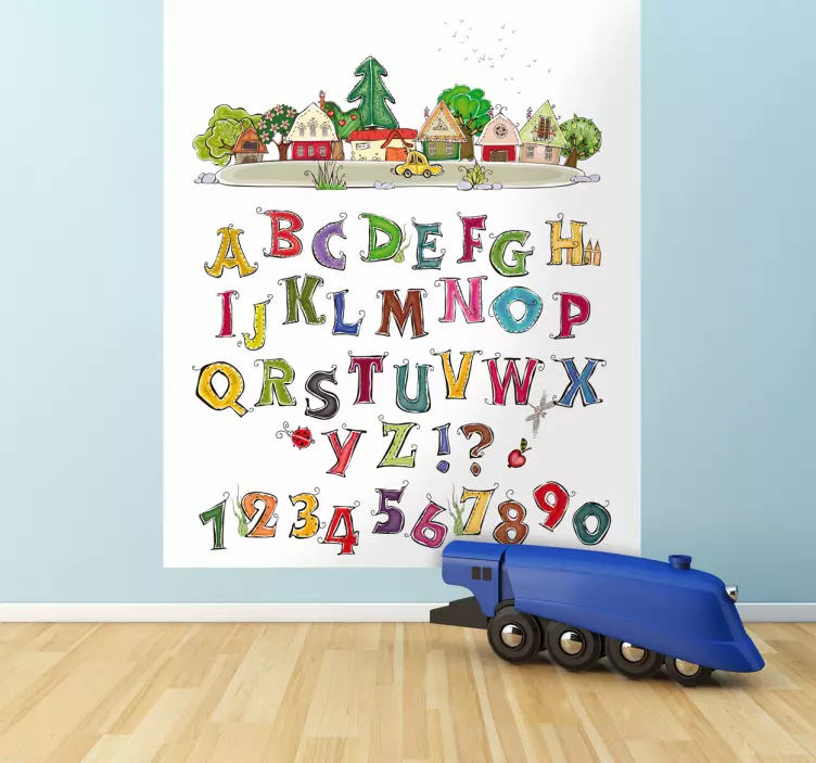Little Town Alphabet Sticker - TenStickers