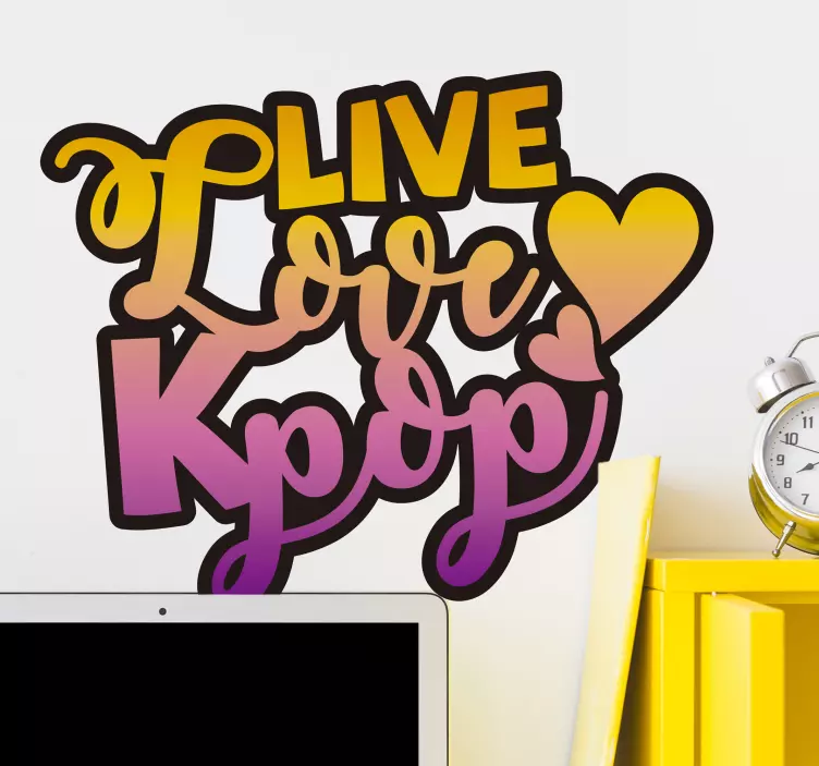 Live, Love Kpop pop music wall sticker - TenStickers