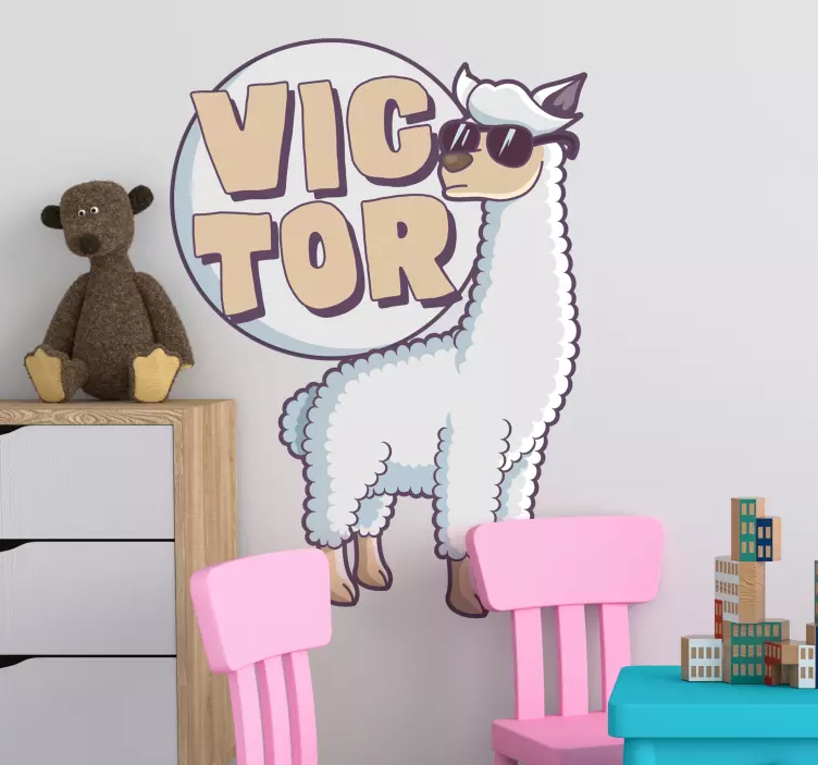 Llama Name Customisable Sticker - TenStickers
