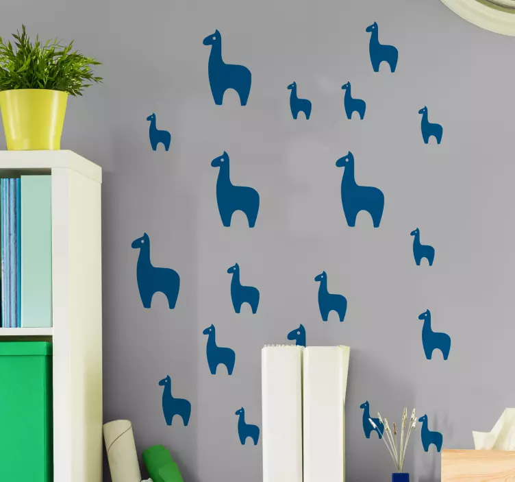 Llamas Pattern Wall Sticker - TenStickers