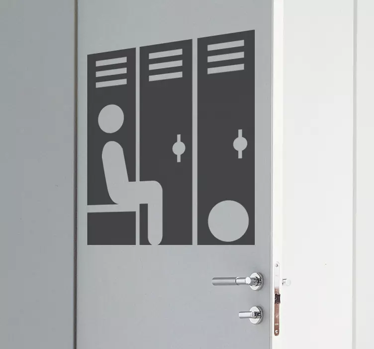 Locker Room Sign Door Sticker - TenStickers