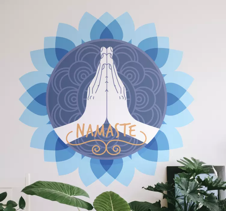 Lotus flower namaste sentence flower  sticker - TenStickers