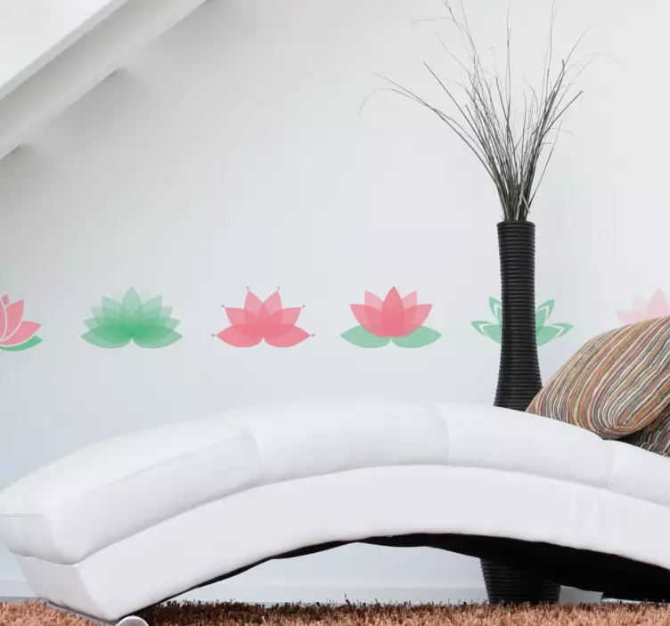 Lotus flower valance tile sticker - TenStickers
