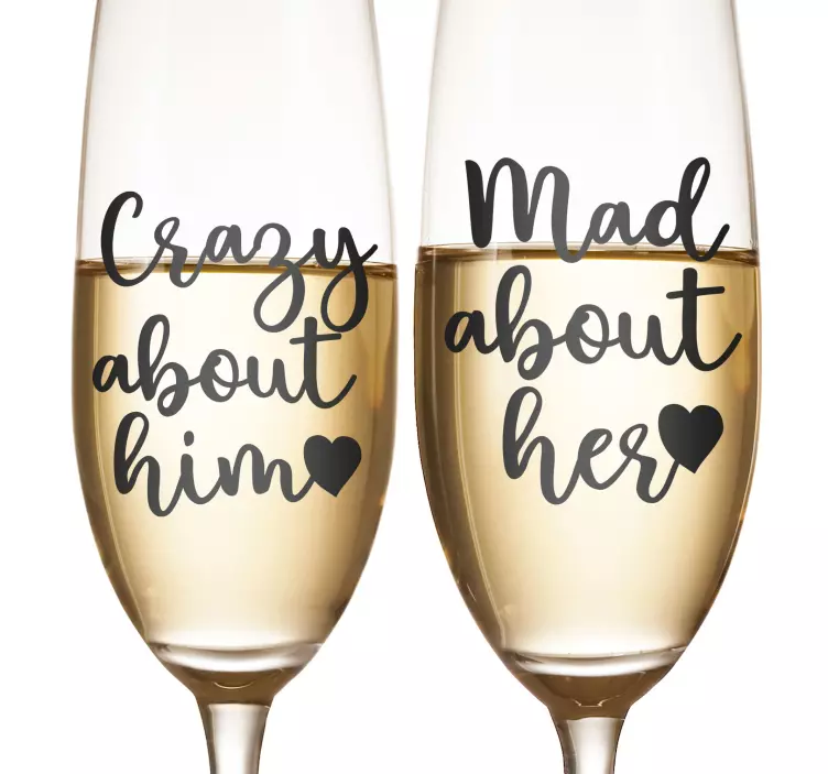 Love Expression Glassware quote sticker - TenStickers